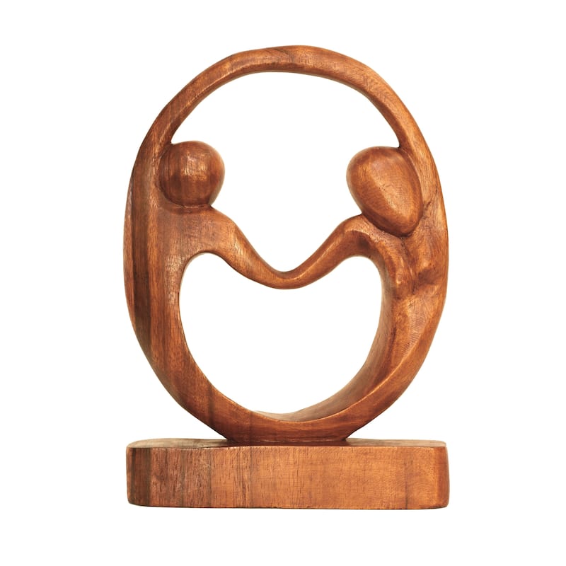 12" Wooden Handmade Abstract Sculpture Statue Handcrafted "True Romance" Gift Decorative Home Decor Figurine Accent Decoratio