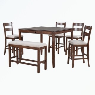 6-Piece Dining Table Set with Storage Drawer - Bed Bath & Beyond - 37229436