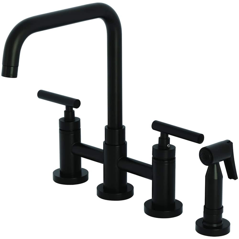 Kingston Brass KS828.CMLBS Manhattan 1.8 GPM Bridge Kitchen Faucet