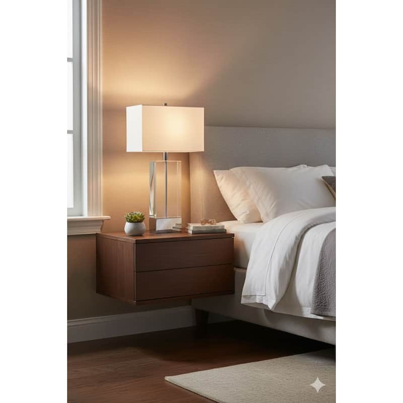 1 Light Table Lamp with Clear Crystal Base