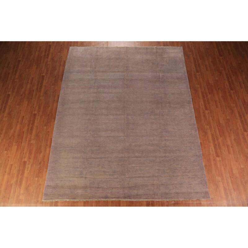 Grays & Beige Gabbeh Oriental Area Rug Hand-Knotted Wool Carpet - 9'3" x 11'7"