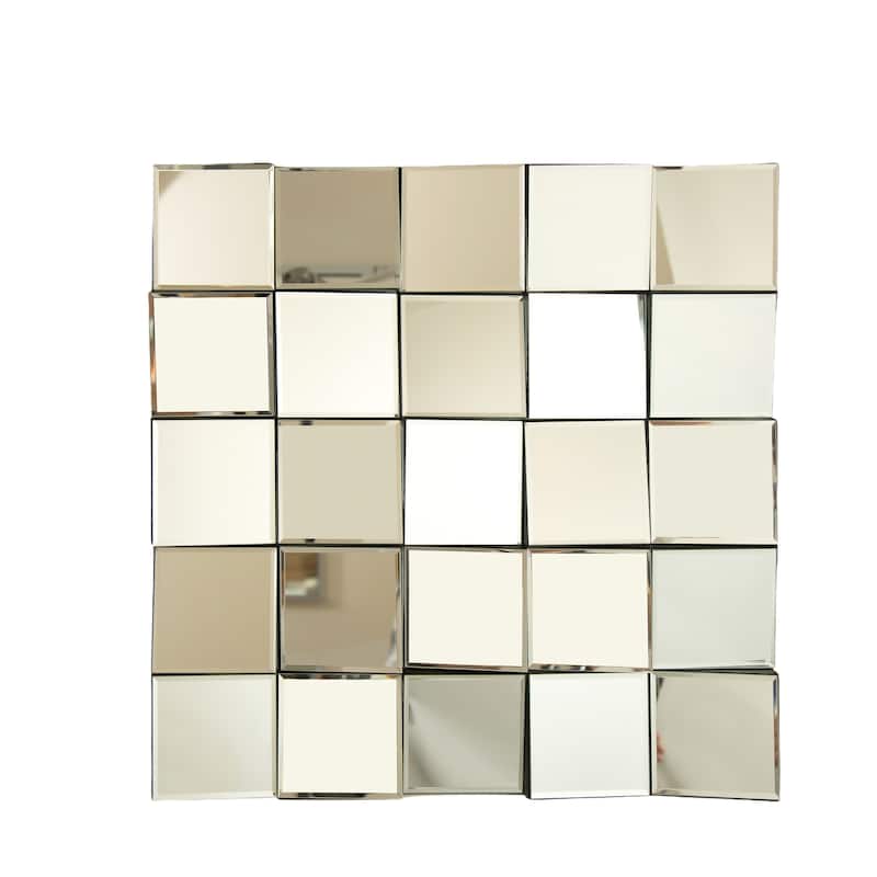 24" 3D Square Wall Mirror