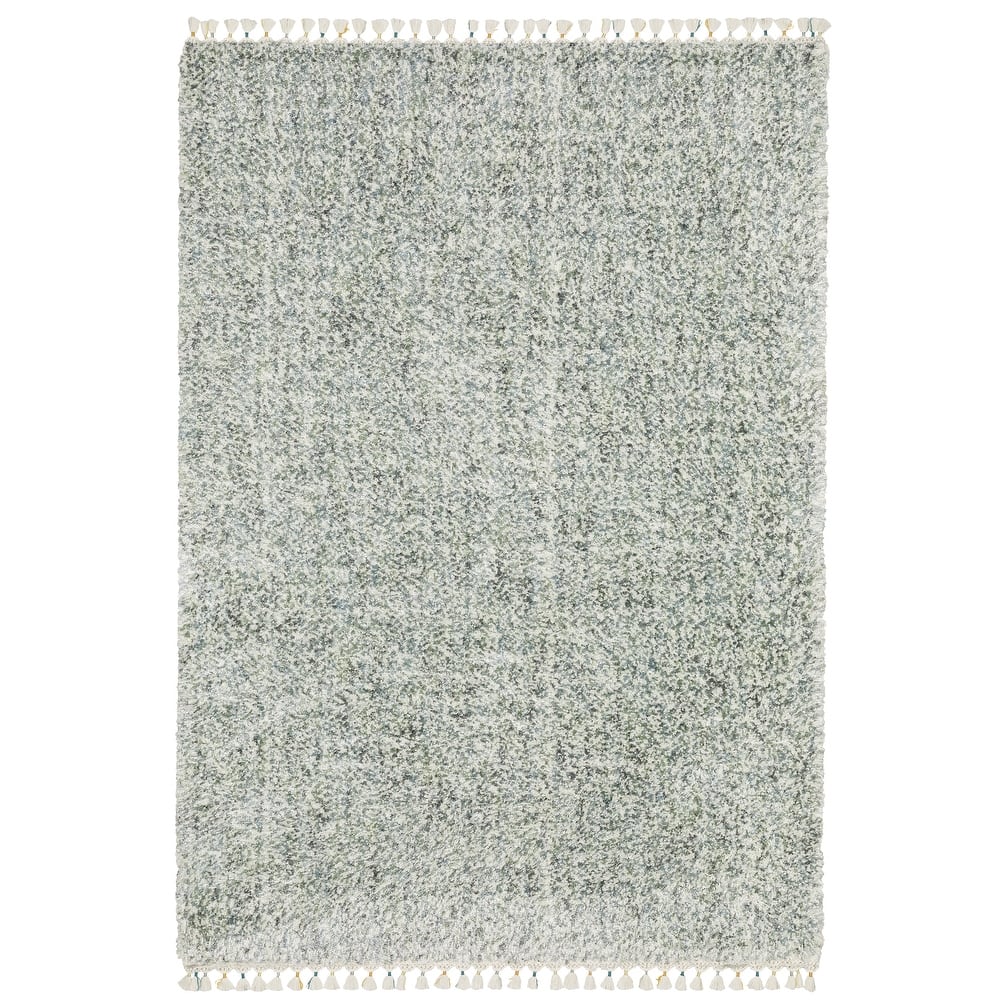 Style Haven Aire Multi-colored Static Solid Shag Tassel Fringe Area Rug.