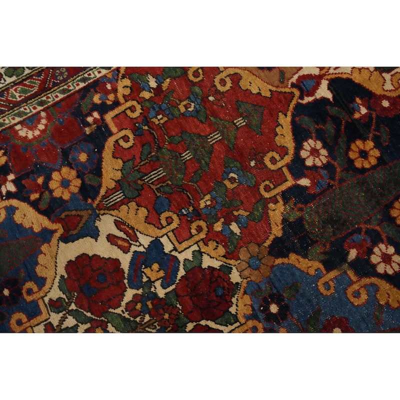 Hand Knotted Oriental 100% Wool Carpet Traditional Floral Multi-Colored Bakhtiari (Shalamzar) Area Rug - 12' 0'' X 4' 11''