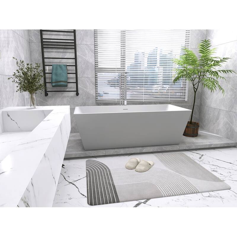Timothy Soaking Rectangular Bathtub in Glossy White