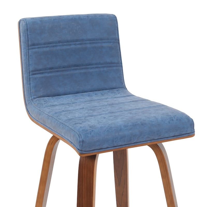 Skara Mid-Century Swivel Counter Stool, Upholstered Counter Height Chair with Bentwood Legs