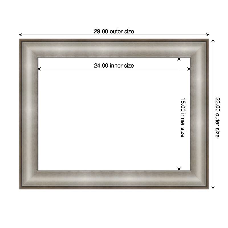 Amanti Art Imperial Silver Framed Dry Erase Magnetic Board - 29 x 23 in - Imperial Silver