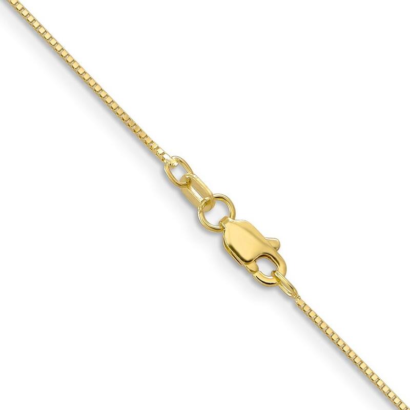 Curata 10k Yellow Gold 0.7mm Solid Box Chain Necklace (Spring-ring) Options: 16 18 20 24