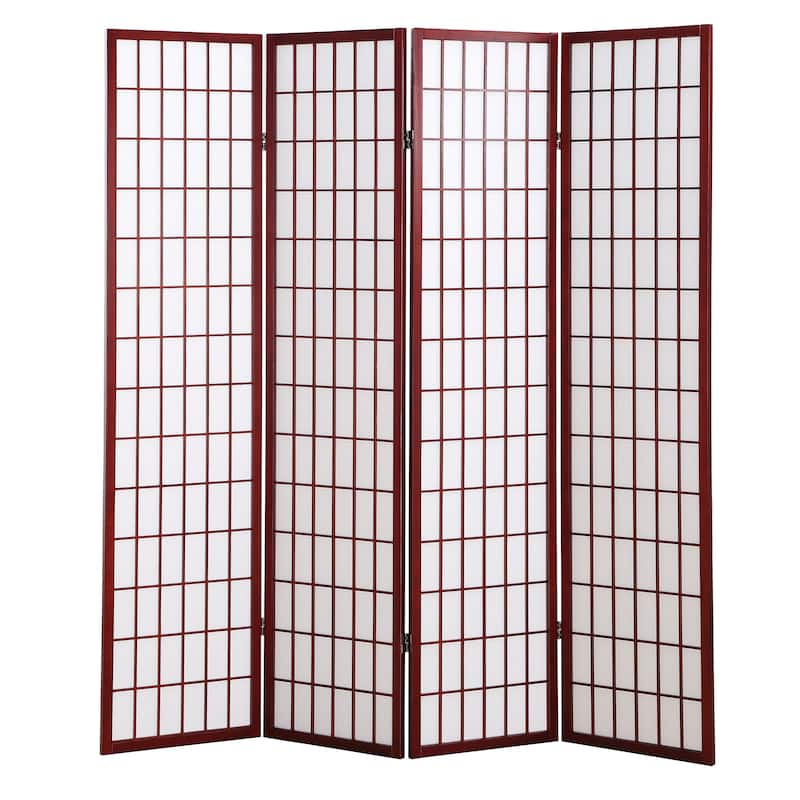 4 Panel Oriental Screen Room Screen Wall Divider for Room Separation Freestanding Partition Separators