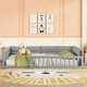 preview thumbnail 2 of 10, Full Size Wood Platform Bed with Guardrail and Pillow
