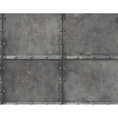 Seabrook Designs Faux Metal Panel Unpasted Wallpaper