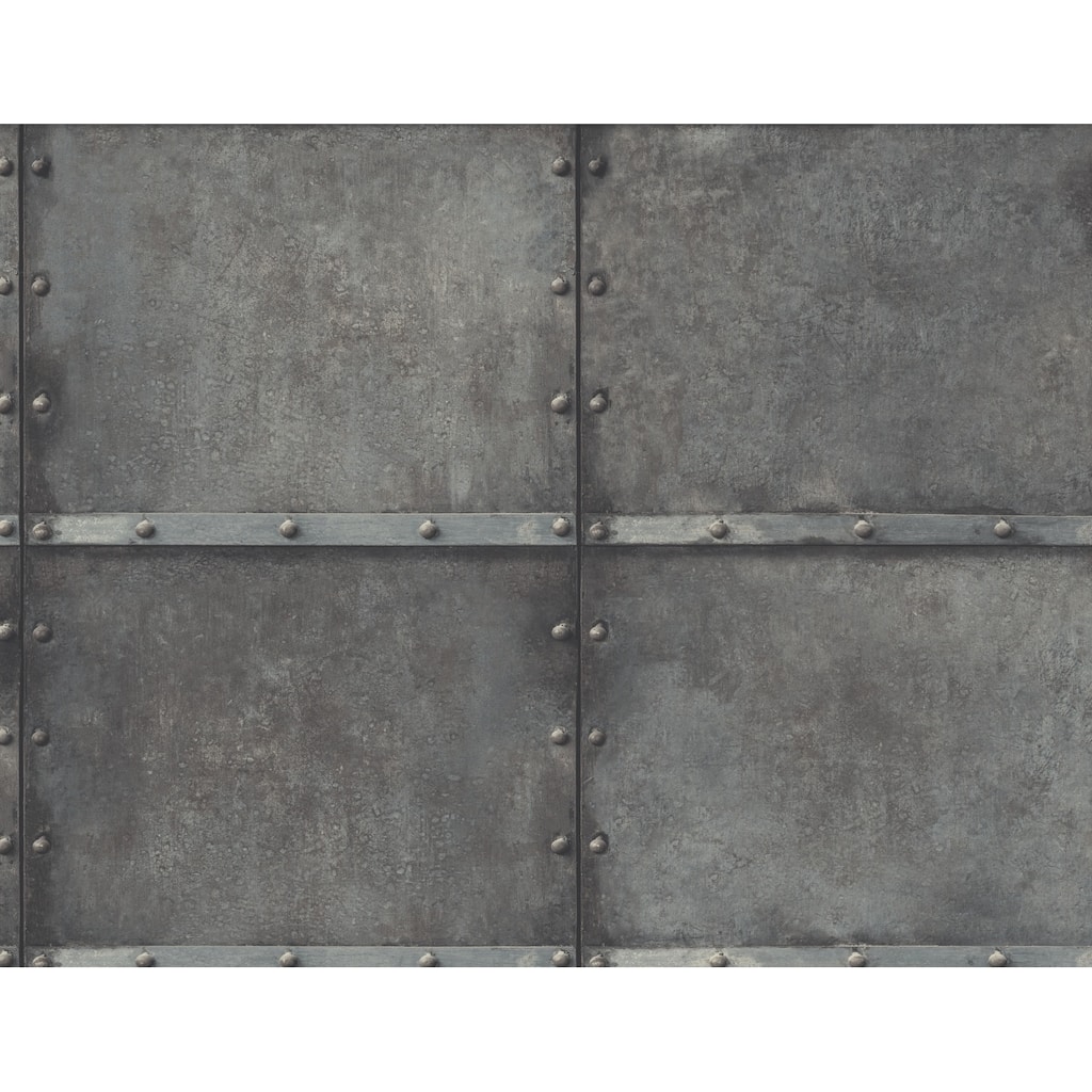 Seabrook Designs Faux Metal Panel Unpasted Wallpaper