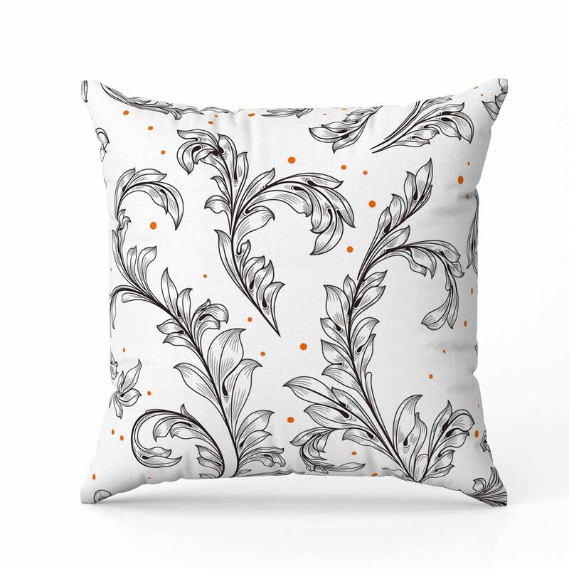 Petal Perfection Faux Suede Reversible Throw Pillow White and Black