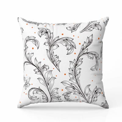 Petal Perfection Faux Suede Reversible Throw Pillow White and Black