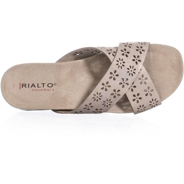cream slide sandals