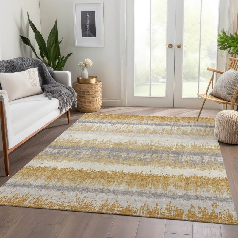 Premium Washable Super Soft Modern Ombre Stripe Mayfield Rug