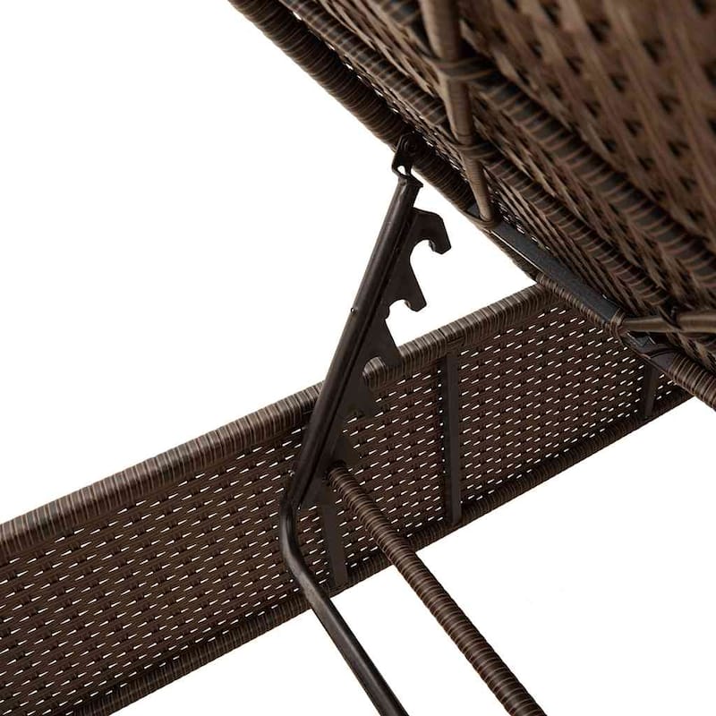 vidaXL Sun Lounger Set with Cushion Outdoor Chaise Lounge 3 Piece Poly Rattan