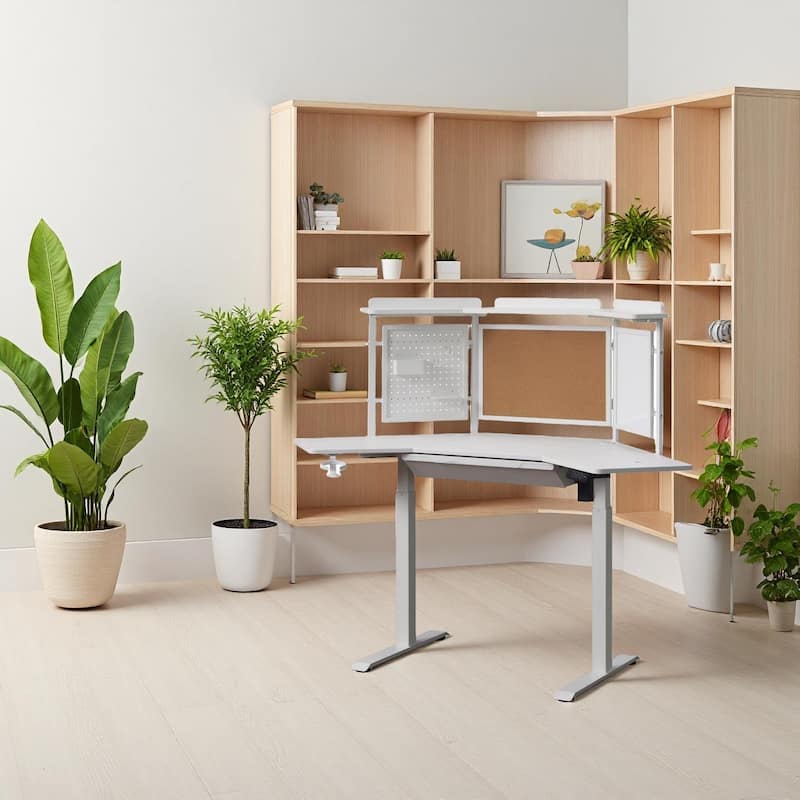 KOWO K314 Corner Electric Standing Desk L Shaped Height Adjustable Workstation for Home Office, Sit Stand Computer Desk