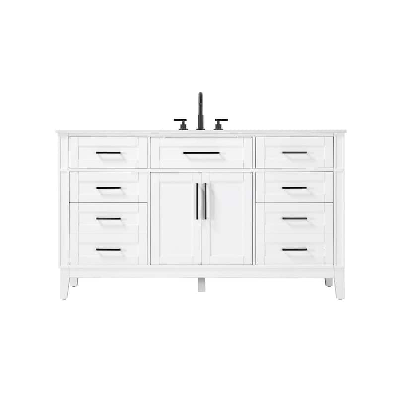 Rachel Single Bathroom Vanity (48-60 inch) - White - 60"