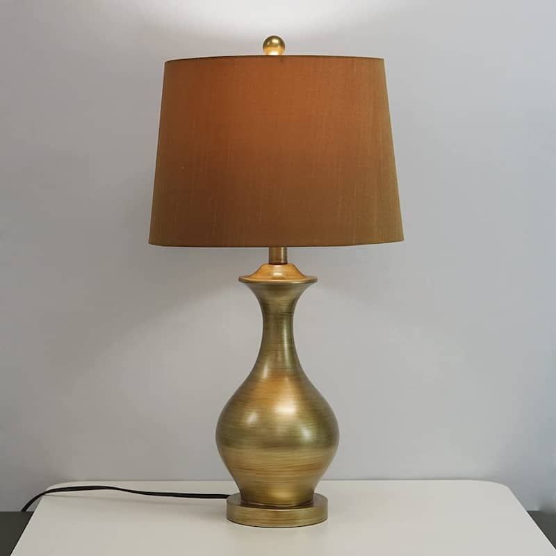 26.5" Brushed Gold Vase Table Lamp - N/A