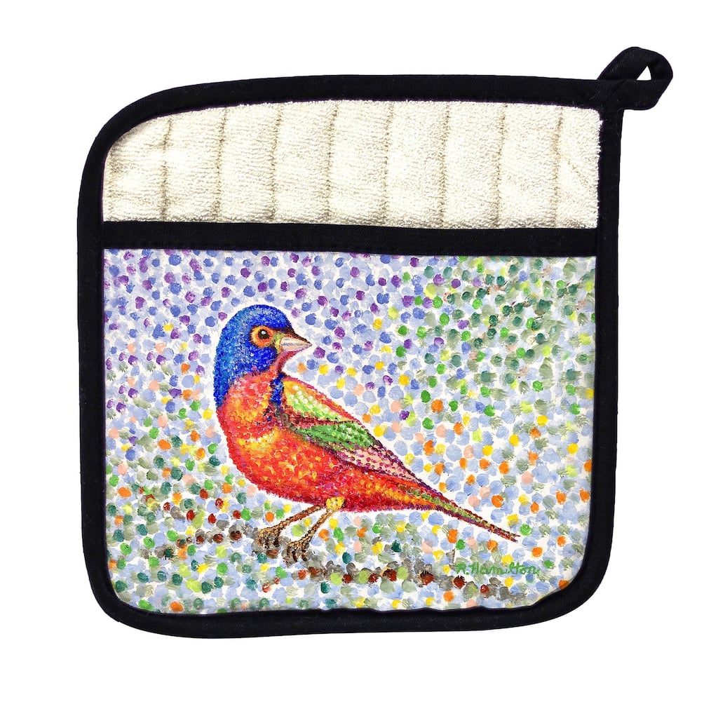 Painted Bunting Pot Holder - 9x9