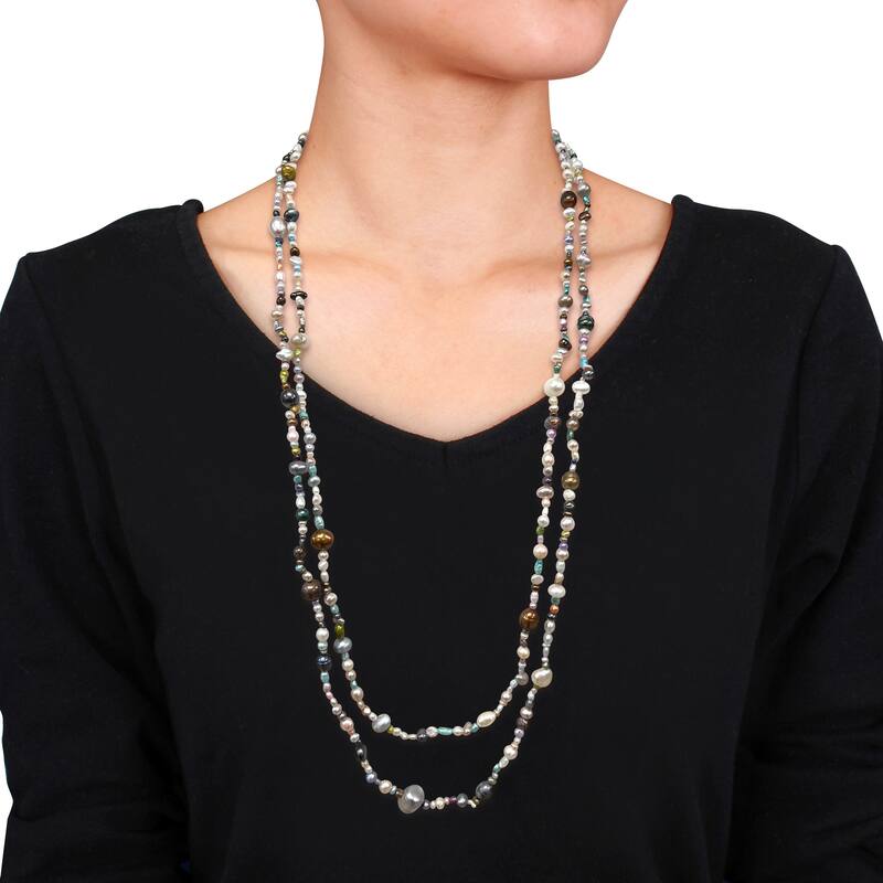 Miadora 4-8mm Multi-Color Cultured Freshwater Pearl Endless Necklace