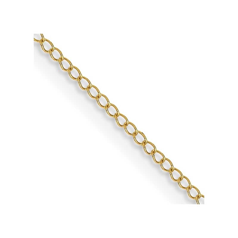 Curata 10k Yellow Gold 0.5mm Carded Curb Chain Necklace (Spring-ring) Options: 16 18 20 24