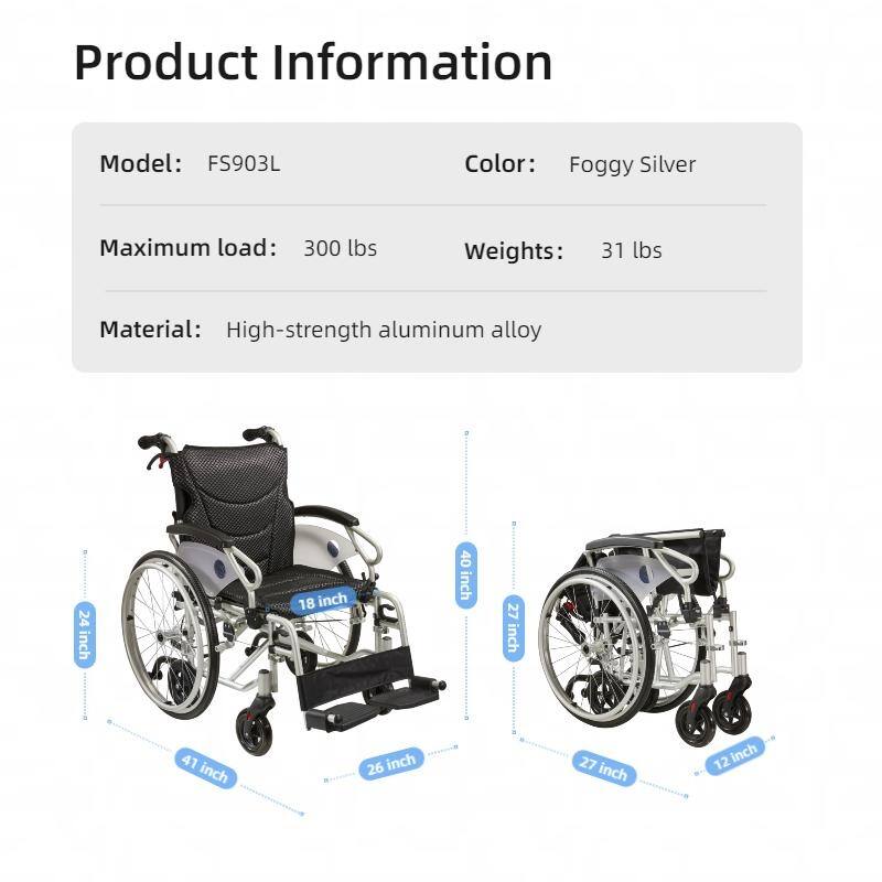 Aluminum alloy multi-function wheelchair. Unique 6 tire design. Quickly switch between self-use and companion mode