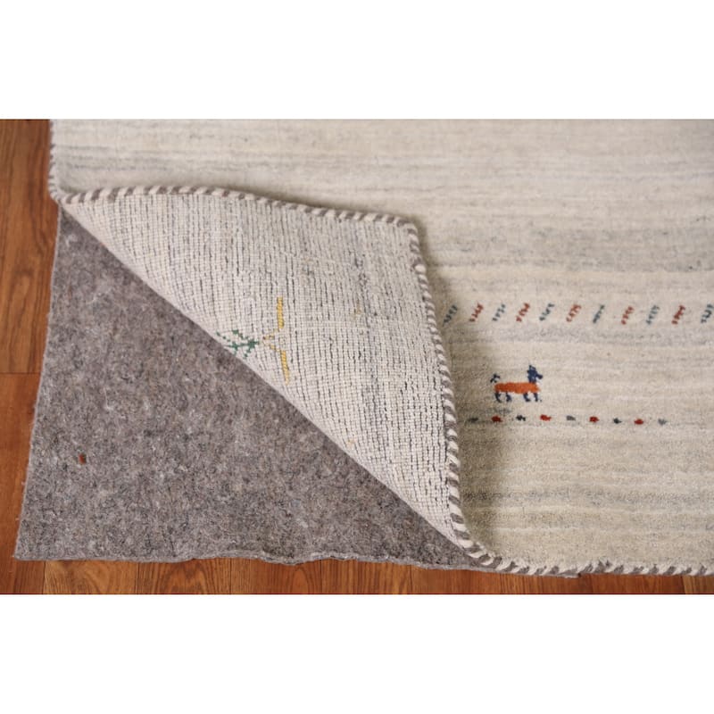 Animals Gabbeh Indian Area Rug Handmade Wool Carpet - 5'1" x 7'9"