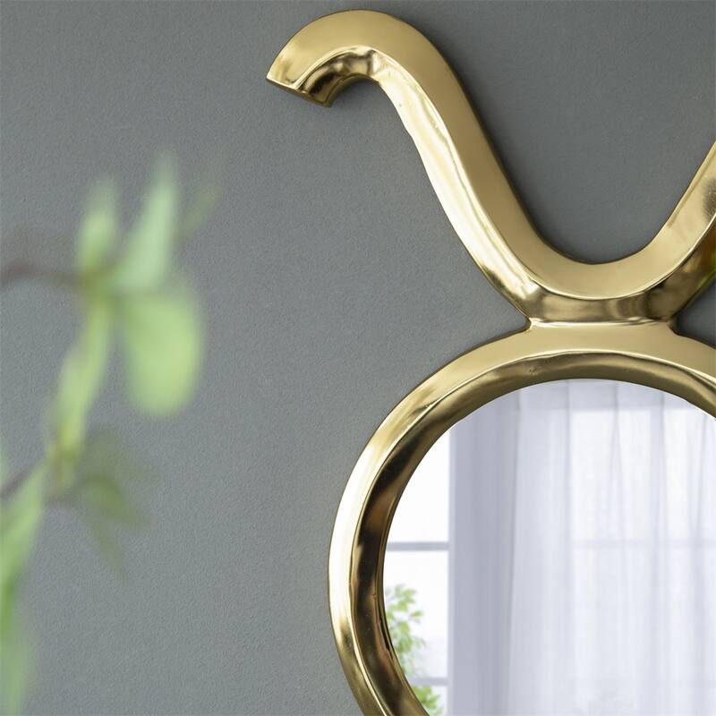 Modern Gold Round Mirror with Aluminum Frame Wall Decor for Entryway