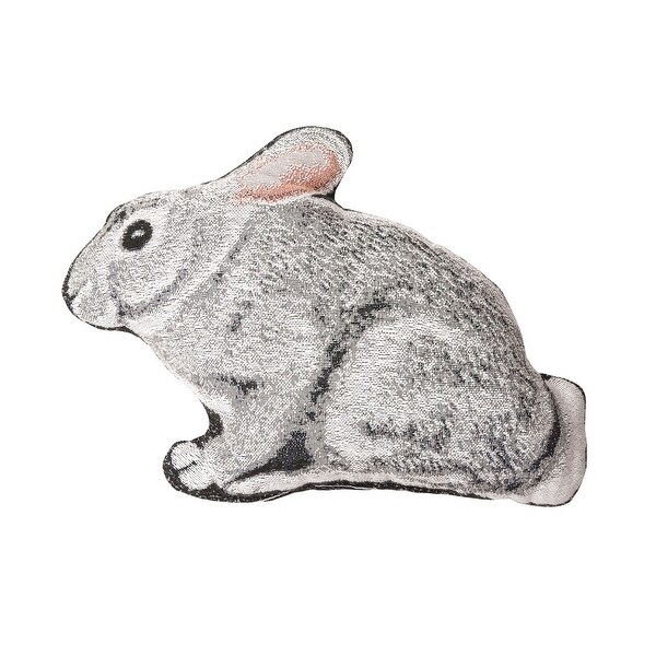 14.5" White and Gray Bunny Rabbit Shaped Cotton Blend Plush Pillow. Opens flyout.