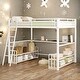 preview thumbnail 2 of 14, Metal Full Size Loft Bed with Desk, Storage Shelves and Charging Station