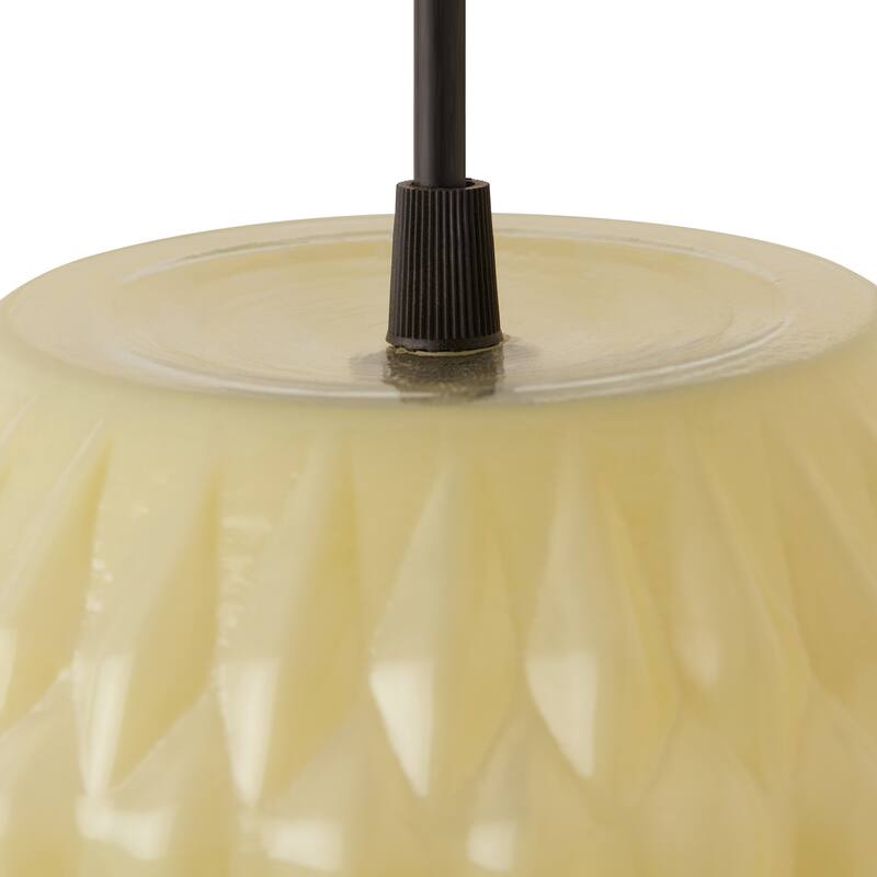 River of Goods Gold Metal and Yellow Glass Dome Shade 67.75-Inch Pendant Light - 6.75" x 6.75" x 8.75/67.75"
