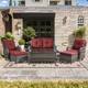 Option Grey Wicker Red Cushion