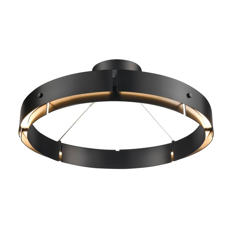 Elk Home Fogelberg Black With Metal Shade 1 Light Pendant - 26''