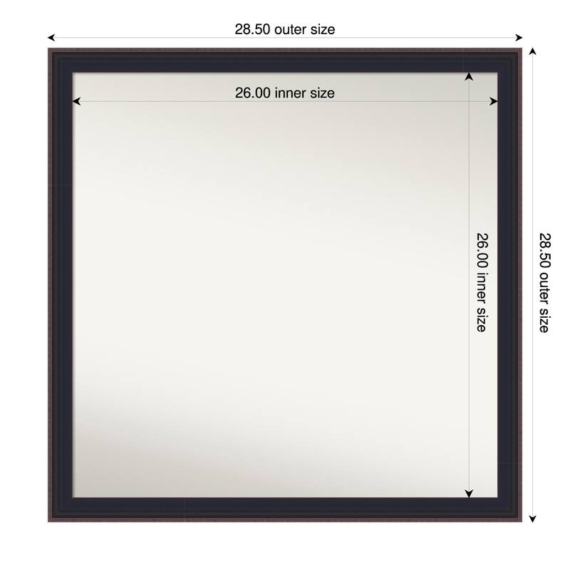 Havana Black Bronze Non-Beveled Framed Bathroom Vanity Wall Mirror - Havana Black Bronze - 29 x 29 in