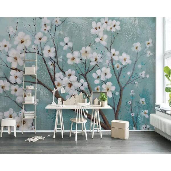 Cherry Blossom Watercolor Painting Floral Textile Wallpaper Overstock 31419654
