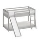 preview thumbnail 1 of 18, Kids Bunk Bed Twin Over Twin with Slide and Stairs, Heavy Duty Solid Wood Twin Bunk Beds