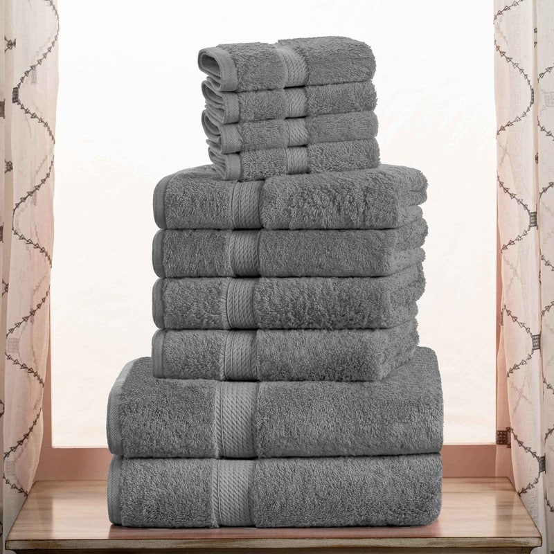 Superior Egyptian Cotton Pile Heavyweight 10-Piece Towel Set
