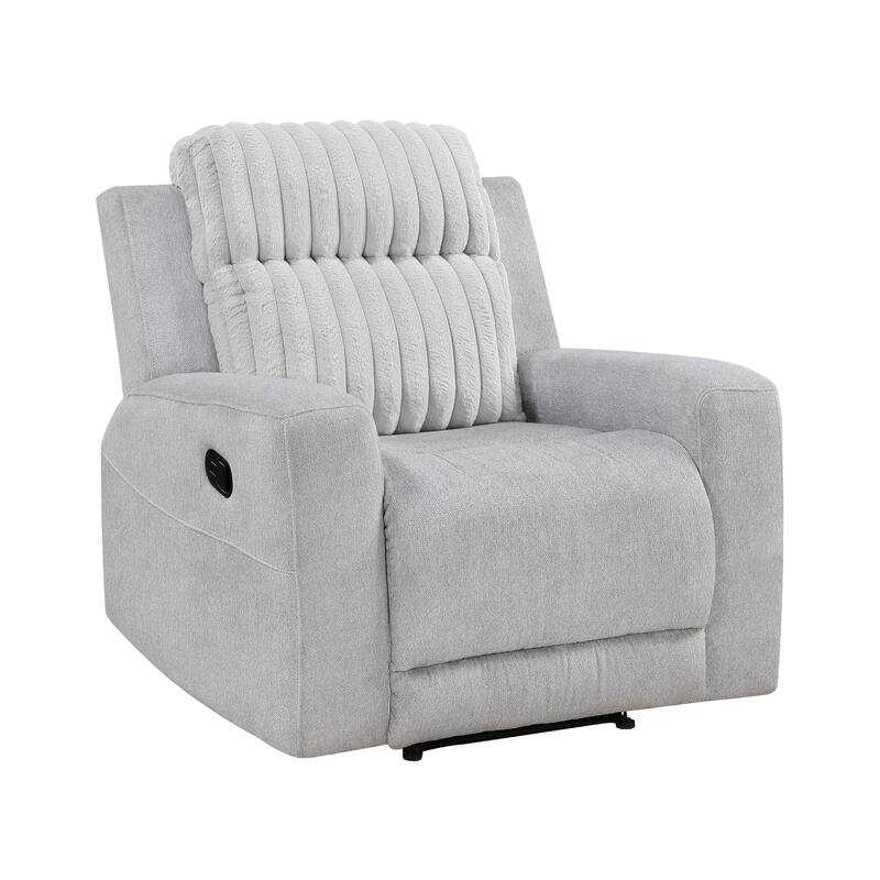 Curtis 36.5" Microfiber and Corduroy Recliner - Tab Pull Motion - Light Gray