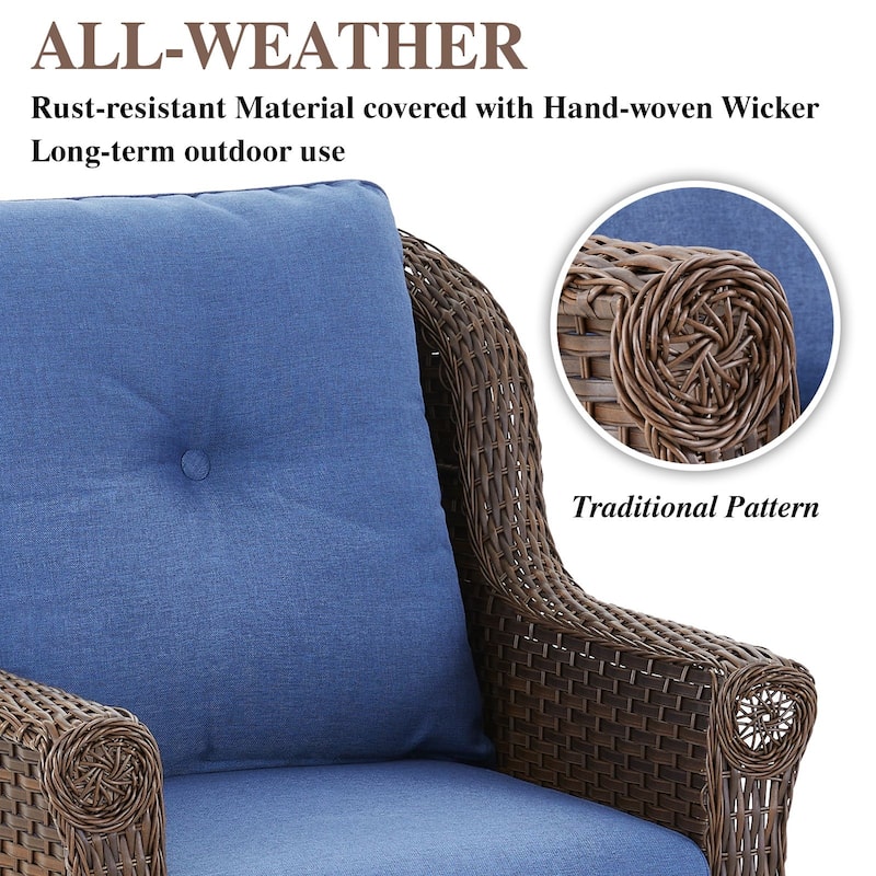 2 Piece Outdoor Arm Chair with Cushion