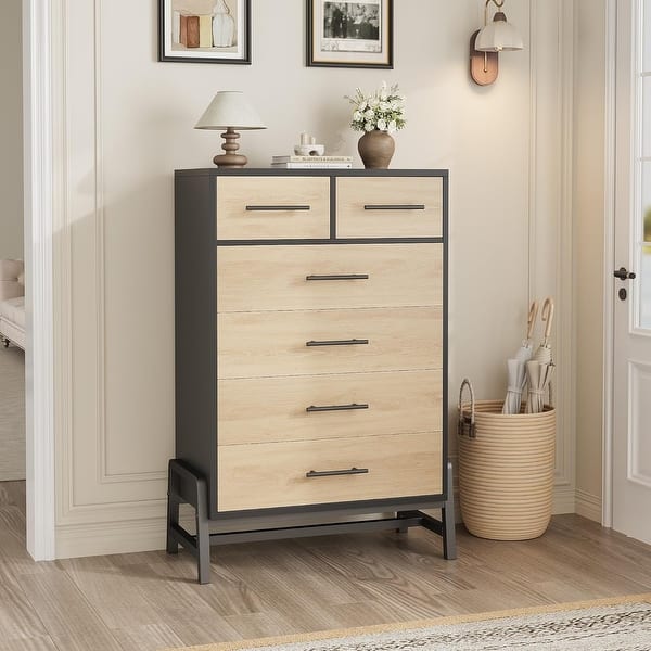 tall 6 drawer dresser CSC DECOR INC White 6 Drawers 31.5 in. Wide Chest of Drawers Farmhouse 6  Drawers Dresser for Bedroom Wood Tall Storage Drawers Cabinet Wzt2275-P796