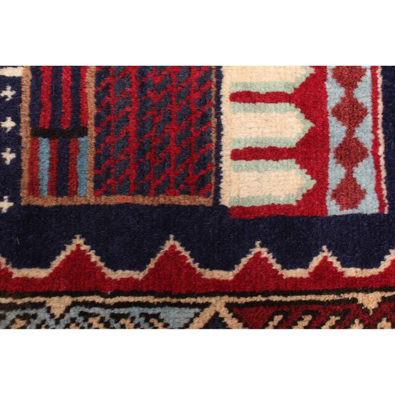 ECARPETGALLERY Hand-knotted Teimani Dark Navy Wool Rug - 2'9 x 4'3