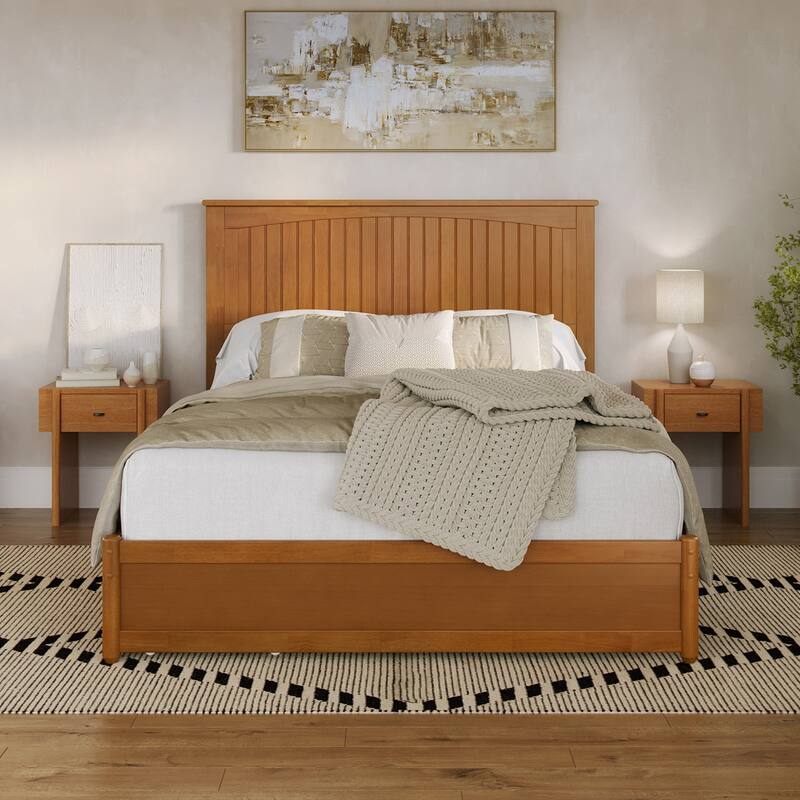 Malta Platform Bed with Panel Footboard and Storage Drawers