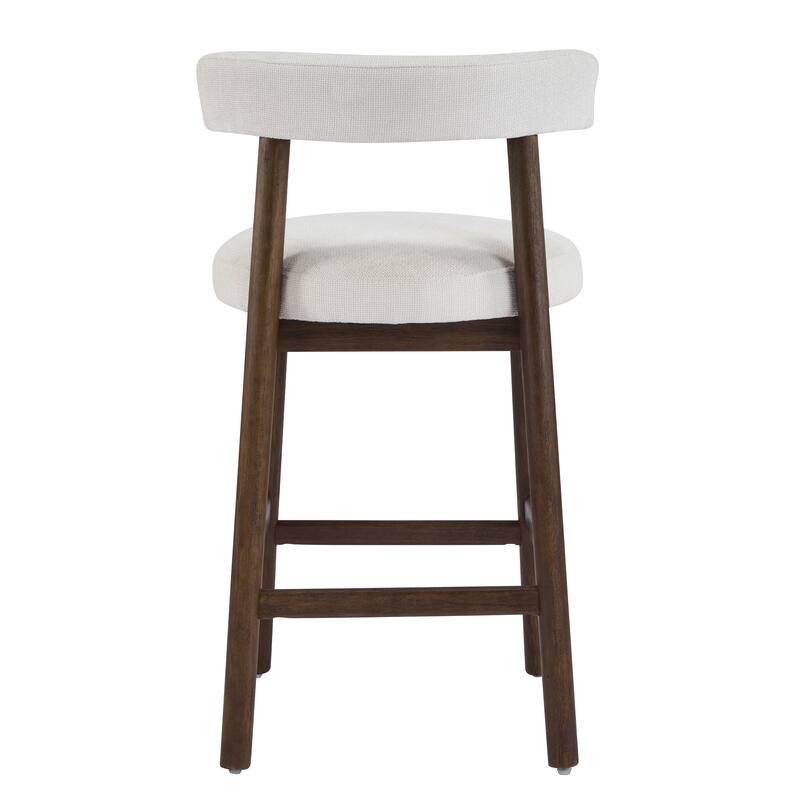Christopher Knight Home - Riven Natural Rubberwood 26.77" Counter Stool Set with Beige Upholstery