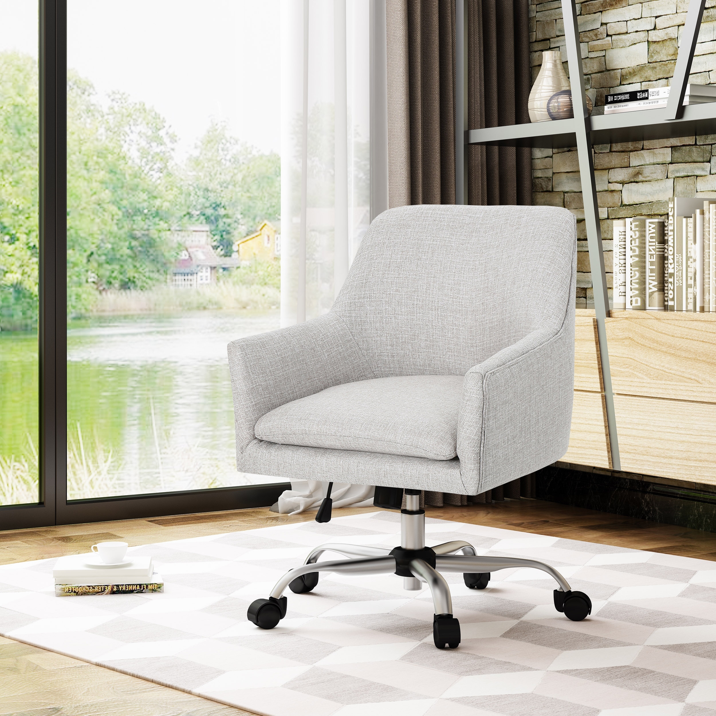Upholstered rolling armchair discount