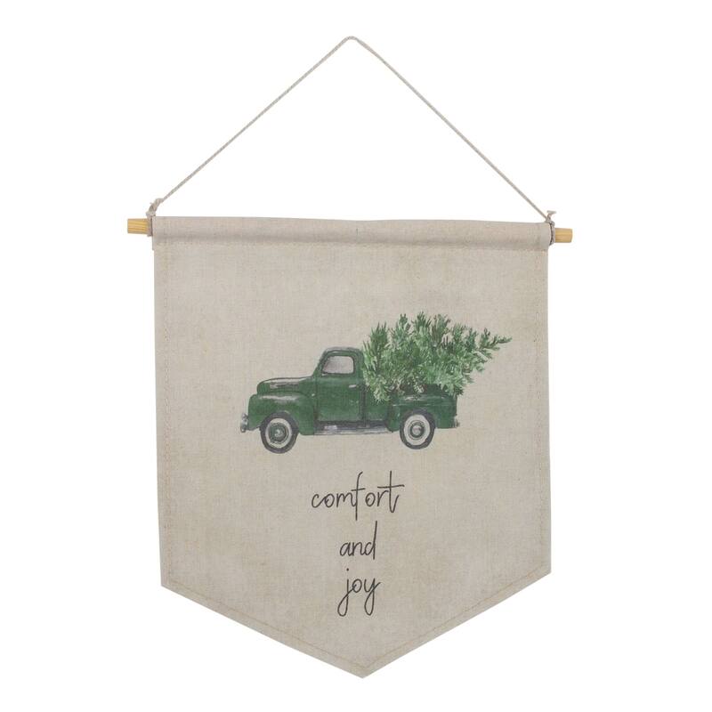 Set of 2 Christmas Tree Farm Wall Banners 11.75"