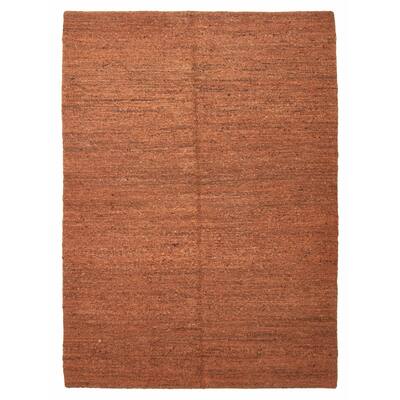 ECARPETGALLERY Flat-Weave Natural Brown Wool Tapestry Kilim - 5'10 x 7'10