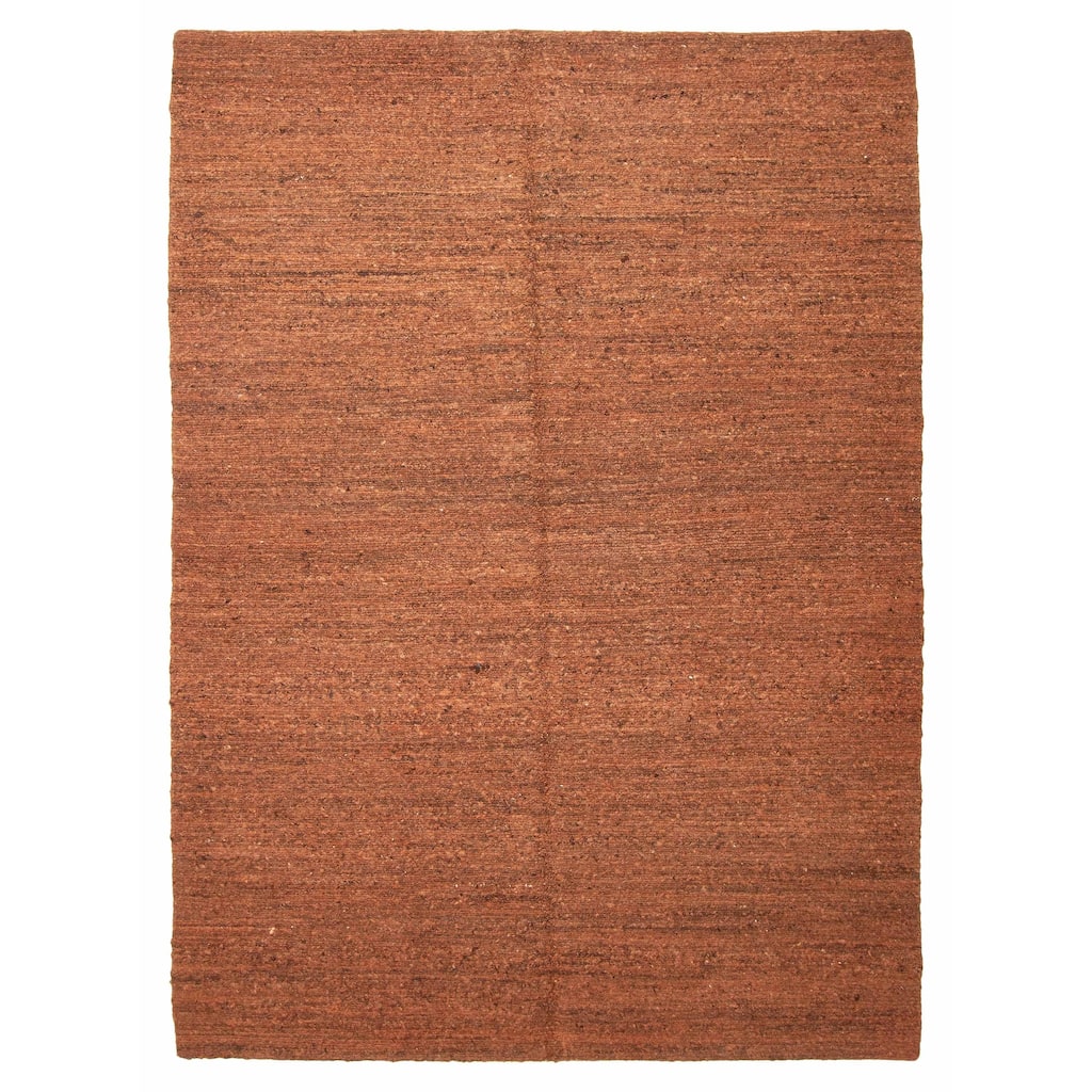 ECARPETGALLERY Flat-Weave Natural Brown Wool Tapestry Kilim - 5'10 x 7'10