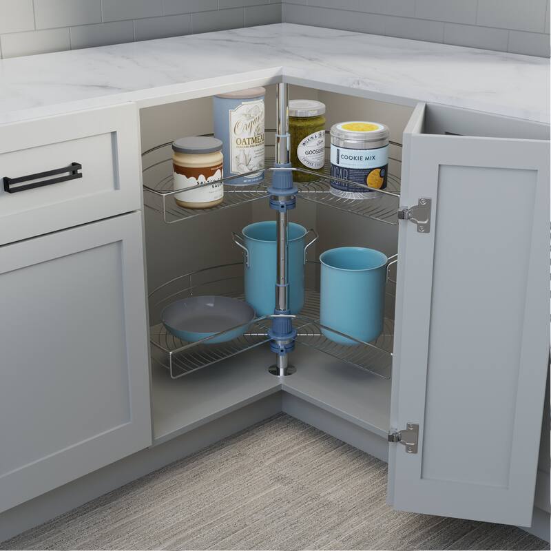 Dowell Lazy Susan 28" Diameter - 270 Degree Double Rack Stainless Steel